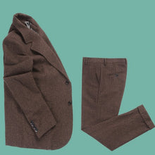 Load image into Gallery viewer, Men's Suit 2 Pcs Tweed Wool Herringbone Collar Slim Fit Business Casual For Wedding Prom