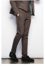 Load image into Gallery viewer, Men's Suit Retro Nine Trousers Solid Herringbone Pants For Wedding Business Classic Banquet