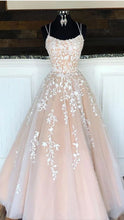Load image into Gallery viewer, Long Homecoming Dress 2021 A Line Floor Length Tulle Lace summer