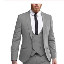Load image into Gallery viewer, Men's Suit 3 Pcs Suit Collar Double Breasted Wedding Grooms Tuxedos Suits