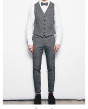 Load image into Gallery viewer, Men's Suit Herringbone Retro Vest Back Satin With Nine Pants For Wedding Business Party Banquet Vest+Pants