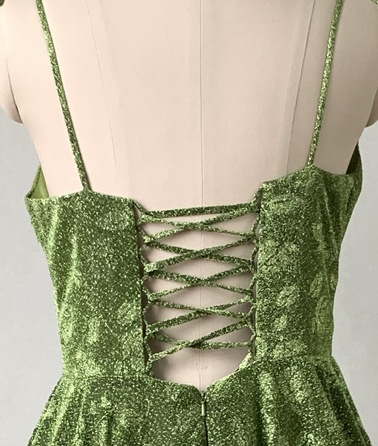 casual corset dress Green Floral Homecoming Dress 2022 Short with Corset Back 20W / Corset / Green