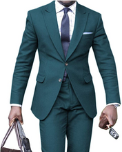 Load image into Gallery viewer, Men's Suit 2 Pcs Solid Single Breasted Slim Fit Grooms Shawl Lapel Custom Made Wedding Suits