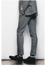 Load image into Gallery viewer, Men's Suit Retro Nine Trousers Solid Herringbone Pants For Wedding Business Classic Banquet