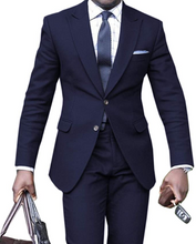 Load image into Gallery viewer, Men's Suit 2 Pcs Solid Single Breasted Slim Fit Grooms Shawl Lapel Custom Made Wedding Suits