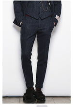 Load image into Gallery viewer, Men's Suit Retro Nine Trousers Solid Herringbone Pants For Wedding Business Classic Banquet