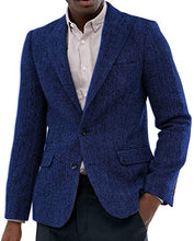 Load image into Gallery viewer, Men's Suit Tweed Jacket Wool Herringbone Slim Fit For Blazer Wedding Groomsmen