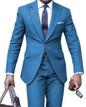 Load image into Gallery viewer, Men's Suit 2 Pcs Solid Single Breasted Slim Fit Grooms Shawl Lapel Custom Made Wedding Suits