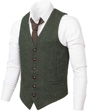 Load image into Gallery viewer, Men's Suit Vest Made-to-Order Army Green Wedding Prom Waistcoat