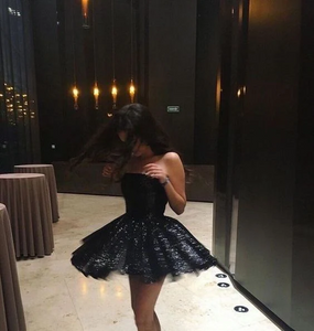 Black Sequin Homecoming Dress 2024 Strapless AnnaCustomDress Black Sequin Homecoming Dress 2024 Strapless AnnaCustomDress
