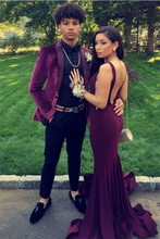 Load image into Gallery viewer, Purple Velvet Prom Tuxedo Jacket Pants