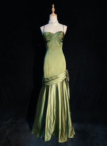 Spaghetti Straps Green Prom Dress 2025