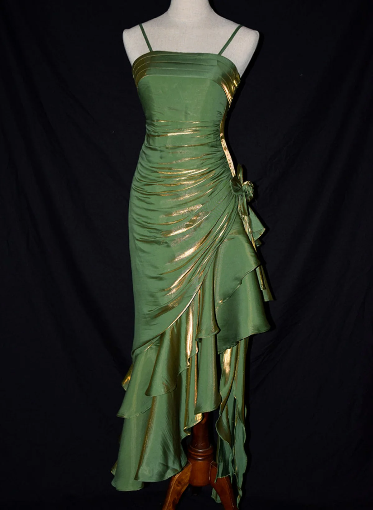 Spaghetti Straps Shiny Green Prom Dress 2025 Fairy – AnnaCustomDress