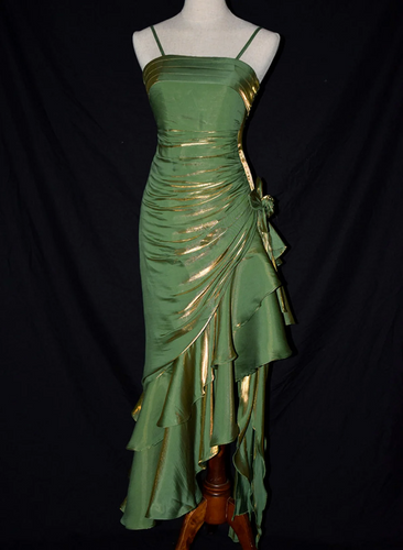 Spaghetti Straps Shiny Green Prom Dress 2025 Fairy