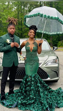 Load image into Gallery viewer, Green Jacket Black Pants Prom Suit 2026
