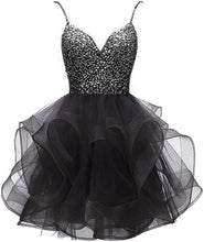 Load image into Gallery viewer, Black Tulle Homecoming Dress 2024 Corset Back