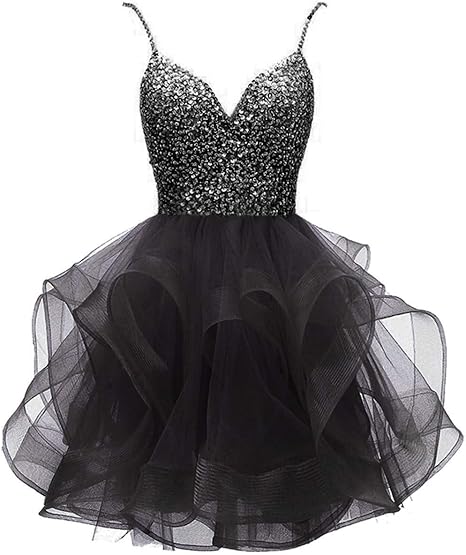 Black Tulle Homecoming Dress 2024 Corset Back 16W / Black Black Tulle Homecoming Dress 2024 Corset Back 16W / Black