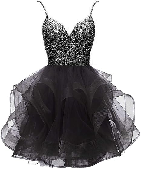 Black Tulle Homecoming Dress 2024 Corset Back