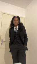 Load image into Gallery viewer, Black Prom Suit for Girls 3-pc Jacket Vest Pants