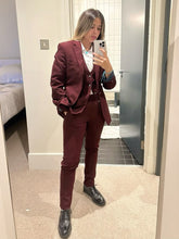 Load image into Gallery viewer, Burgundy Prom Suit 2026 for Girls 3-pc Jacket Vest Pants