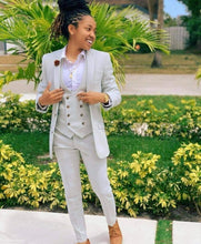 Load image into Gallery viewer, Light Gray Girls Suit for Prom 2026 Jacket Vest Pants