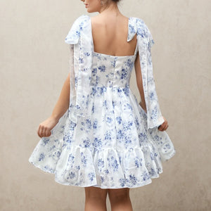 Blue Floral Homecoming Dress 2024