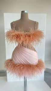 Unique Homecoming Dress 2024 with Feathers