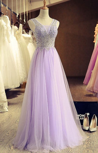 Classic Prom Dress 2024 V Neck Beaded Tulle