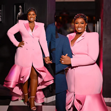 Load image into Gallery viewer, Pink Prom Suit Dress 2026 High Low Skirt