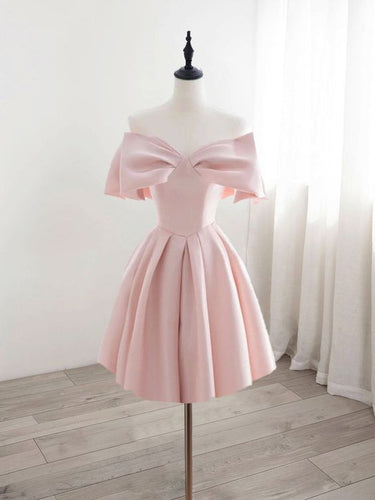 Cute Homecoming Dress 2024 Pink Satin