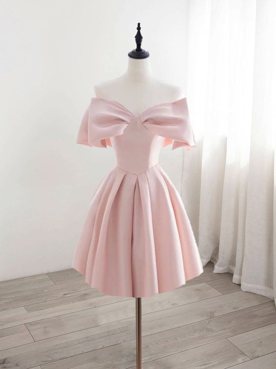 Cute Homecoming Dress 2024 Pink Satin – AnnaCustomDress