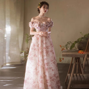 Floral Prom Dress 2025 Corset Back with Bow 24W / Custom Color Floral Prom Dress 2025 Corset Back with Bow 24W / Custom Color