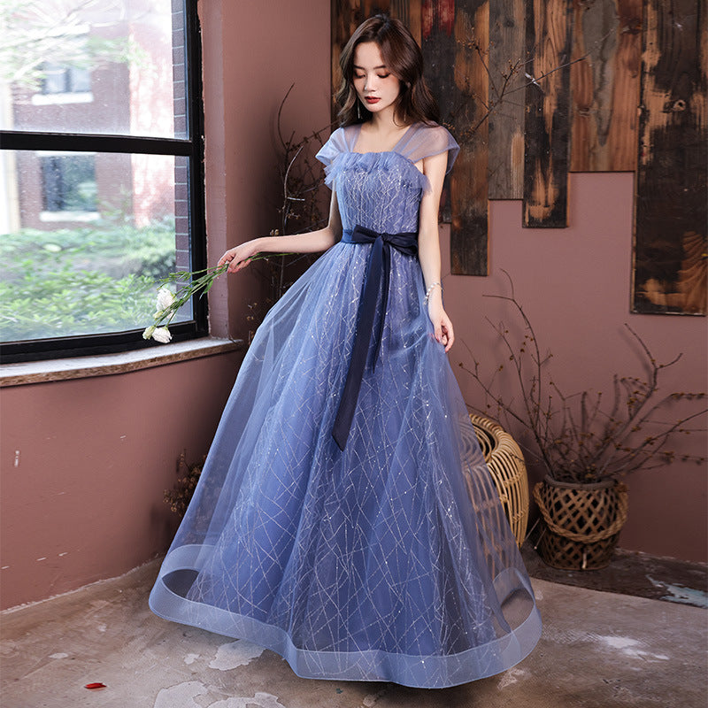 open lace back dress Sparkly Tulle Prom Dress 2025 Horsehair Hem 24W / Same As Sample