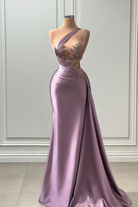 Unique Prom Dress 2024 One-shoulder Mermaid Beaded