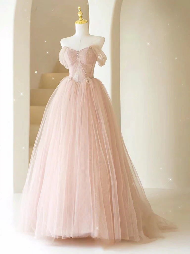 Pink Tulle Prom Dress 2025 Fairy 20W / Green Pink Tulle Prom Dress 2025 Fairy 20W / Green
