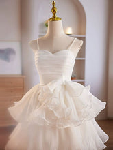 Load image into Gallery viewer, White Homecoming Dress 2024 Pleated Skirt