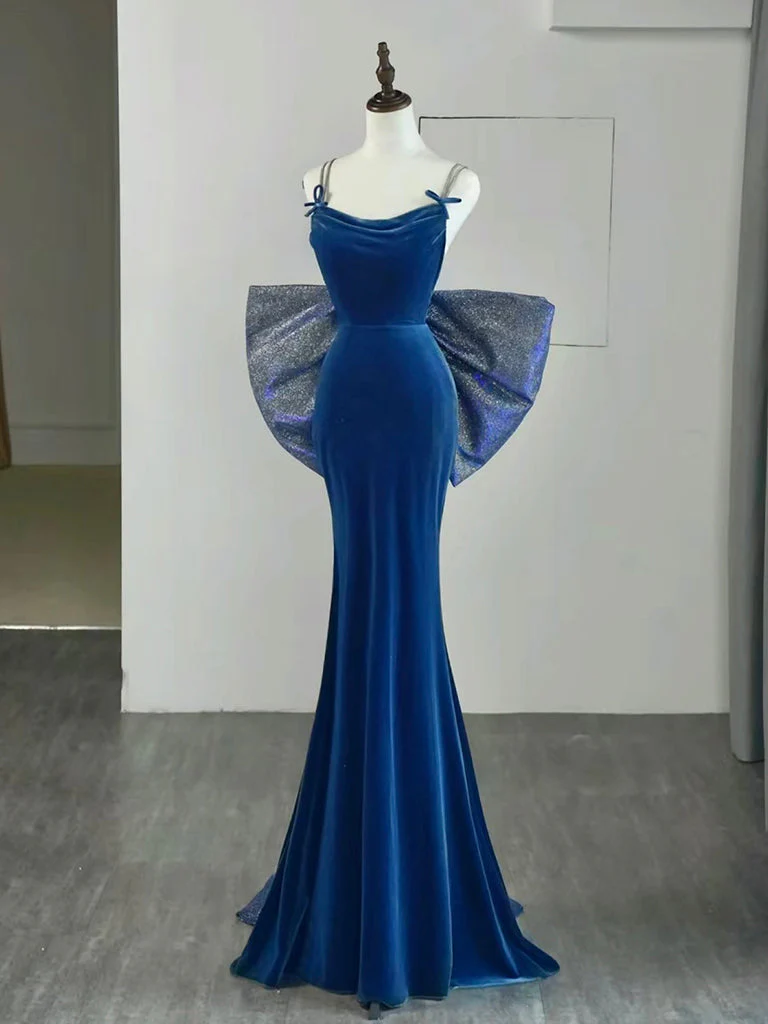 navy blue sparkly prom dress Glitter Mermaid Long Formal Prom Gown by LaDivine S439
