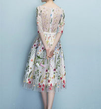 Load image into Gallery viewer, Floral Homecoming Dress 2024 with Half Sleeves