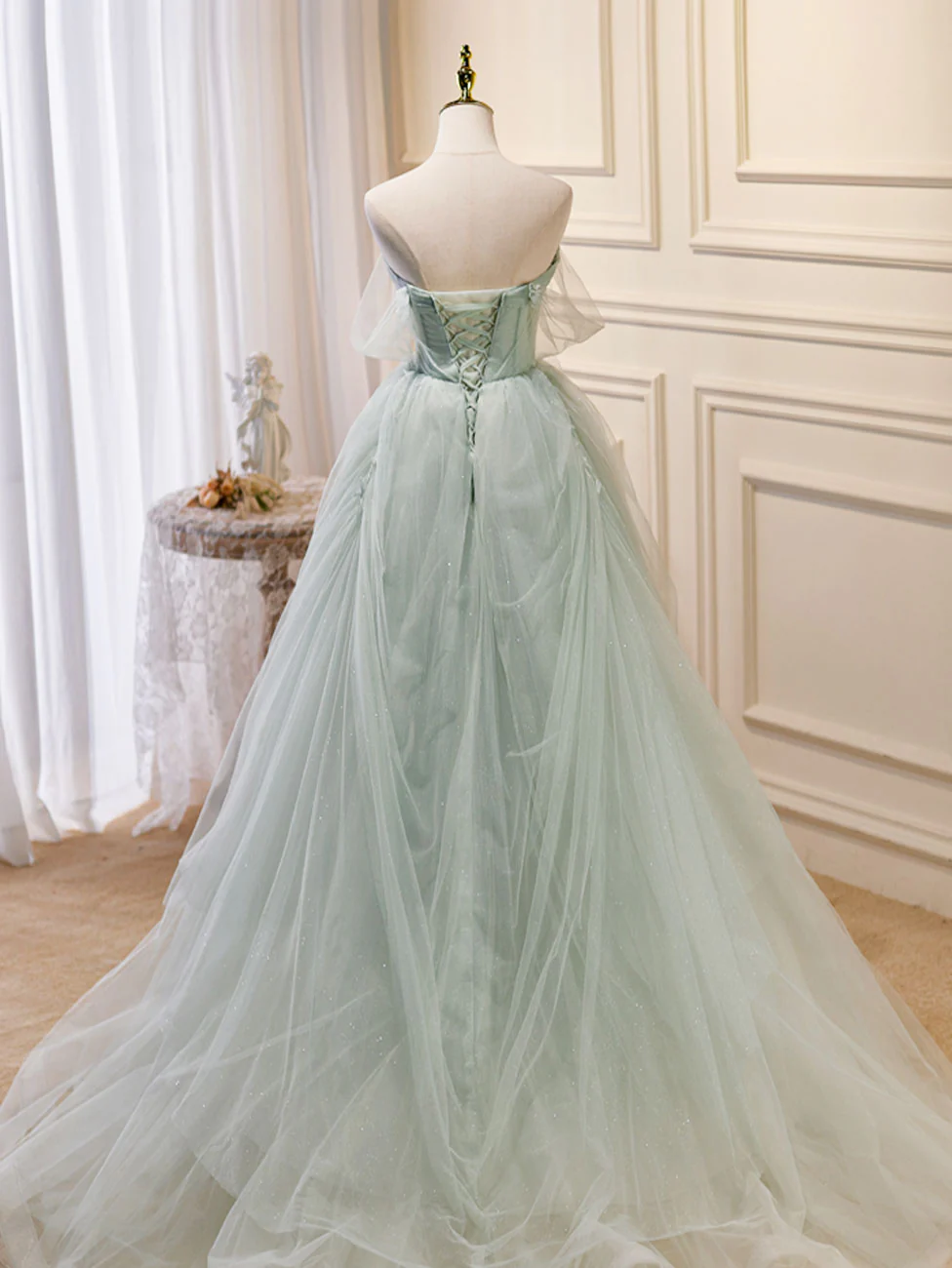 corset puffy prom dress Leely Women Pink Long Corset Prom Dress With Lace A Line Strapless Tiered Formal Dress
