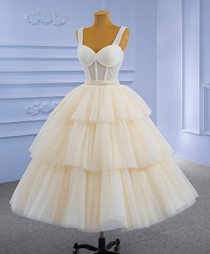 Ball Gown Homecoming Dress 3 Tiers Pleated Tulle Skirt – AnnaCustomDress