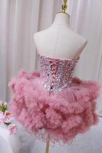 Hand Beaded Homecoming Dress 2024 Corset Back