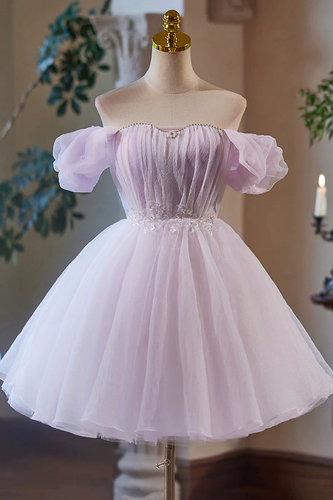 Fairy Lilac Homecoming Dress 2024 Corset Back