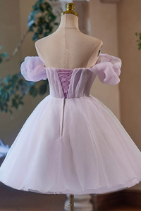 Fairy Lilac Homecoming Dress 2024 Corset Back