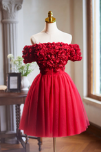 Load image into Gallery viewer, Unique Red Homecoming Dress 2024 Corset Back