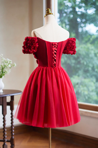 Unique Red Homecoming Dress 2024 Corset Back