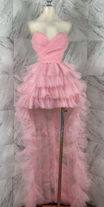 Hi Lo Homecoming Dress 2024 Pink Tulle