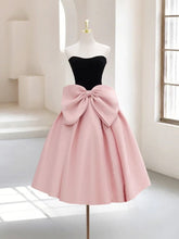 Load image into Gallery viewer, Black Pink Homecoming Dress 2024 with Big Bow