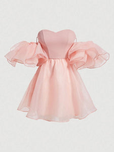 Pink Homecoming Dress 2024 with Detachable Sleeves