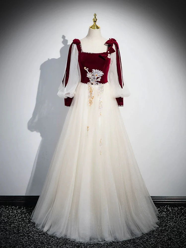 Princess Prom Dress 2025 Corset with Long Sleeevs 18w / Custom Color