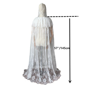 Halloween Cloak with Hood Unisex Adult Lace Cape Costums